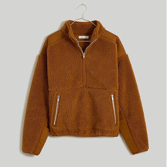 Madewell Faux Shearling Half-Zip Pullover